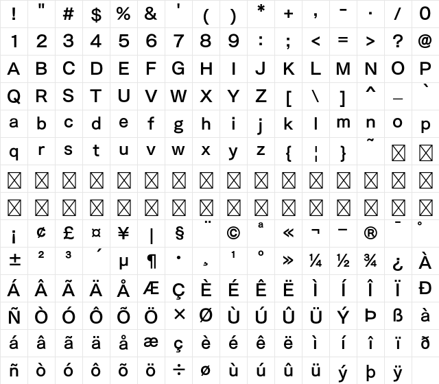FOT-NewCezanne Pro DB Character Map