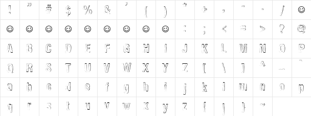 Newside FP Outline Alternate Regular Character Map Newside FP Outline Alternate Regular Character Map