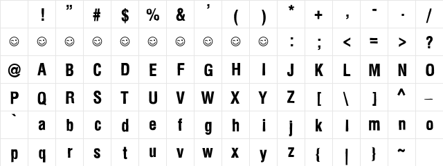 Newside FP Regular Character Map Newside FP Regular Character Map