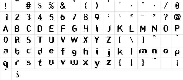 Nibbles Bold Character Map Nibbles Bold Character Map