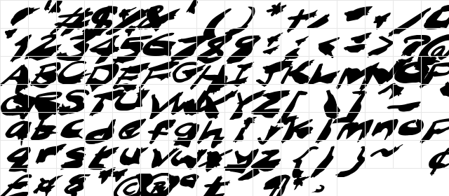 Nightmare Ink Italic Character Map