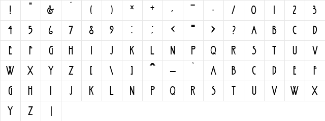 Niihau Normal Character Map