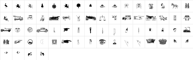 Monocracy Cuts and Clips Regular Character Map