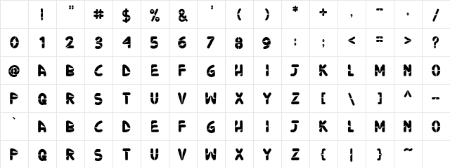 Ninjos Regular Character Map Ninjos Regular Character Map