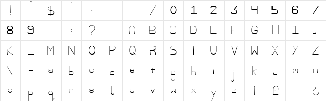 Nisaba Regular Character Map