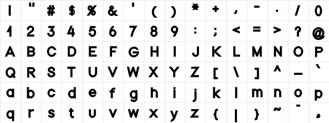 Nordica Black Character Map