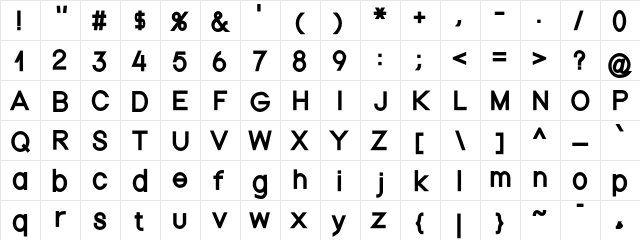 Nordica Regular Character Map