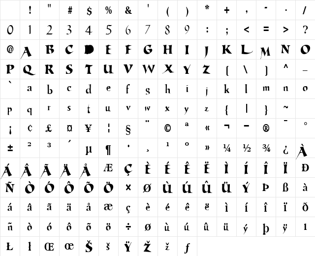 NormalBrush24 Regular Character Map NormalBrush24 Regular Character Map