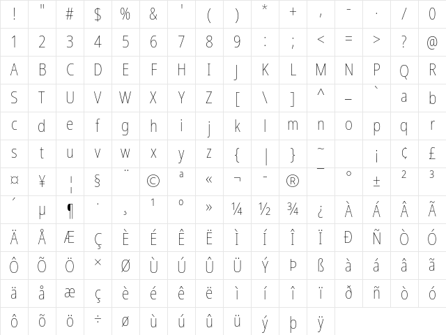 NotoSans Nerd Font Regular Character Map