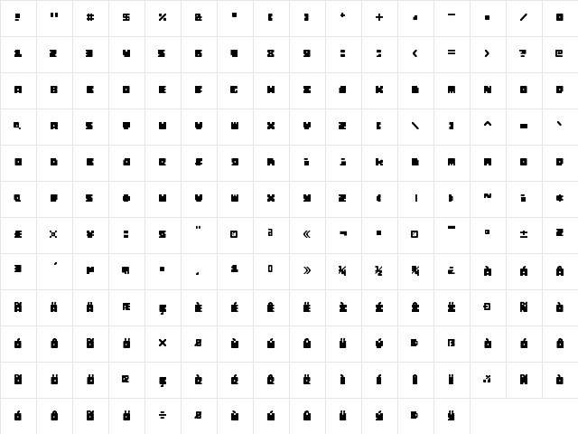 Monosquare Extended Regular Character Map