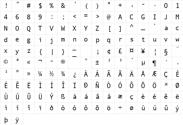 Monotype.com Regular Character Map