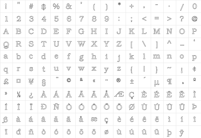 Oakland Ho Regular Character Map