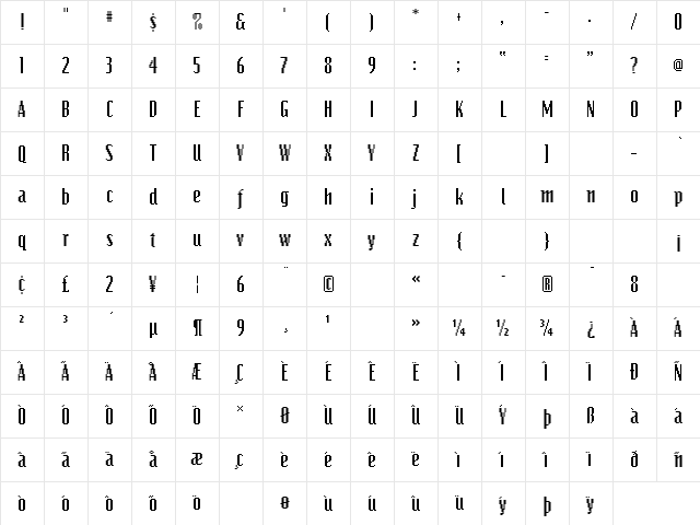 OaklandFifTeen Medium Character Map