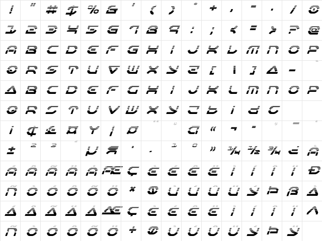 Oberon Deux Halftone Italic Italic Character Map Oberon Deux Halftone Italic Italic Character Map