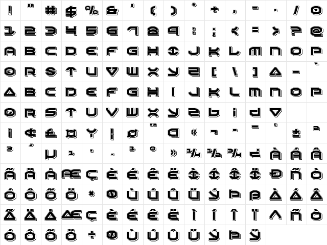 Oberon Punch Regular Character Map Oberon Punch Regular Character Map