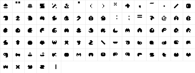 Mono LH Regular Character Map