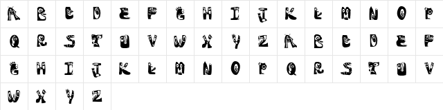 MonstoCaps Regular Character Map