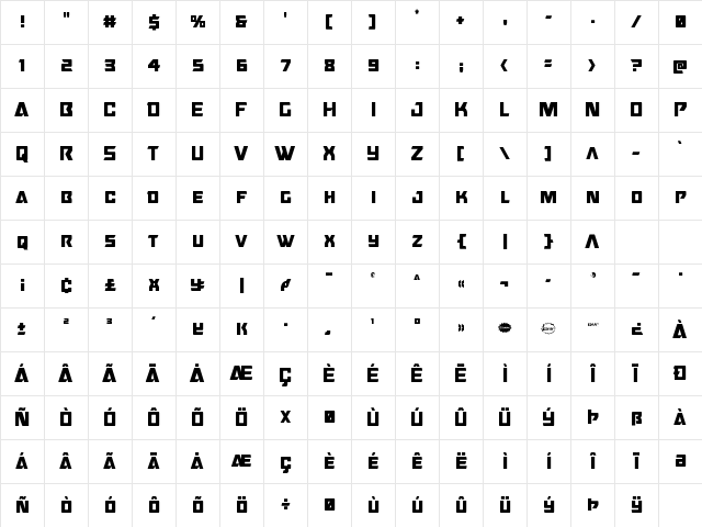 Oceanic Drift Condensed Condensed Character Map