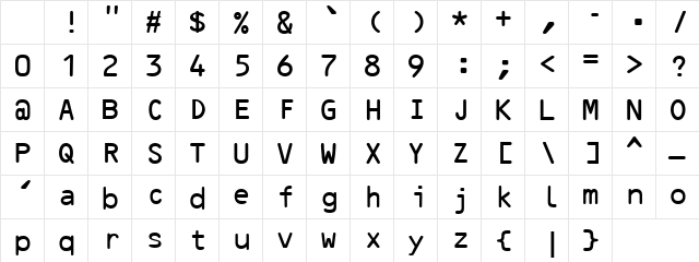 OCR B Normal Character Map OCR B Normal Character Map