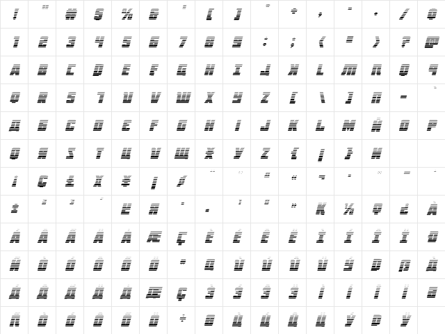October Guard Gradient Italic Italic Character Map October Guard Gradient Italic Italic Character Map