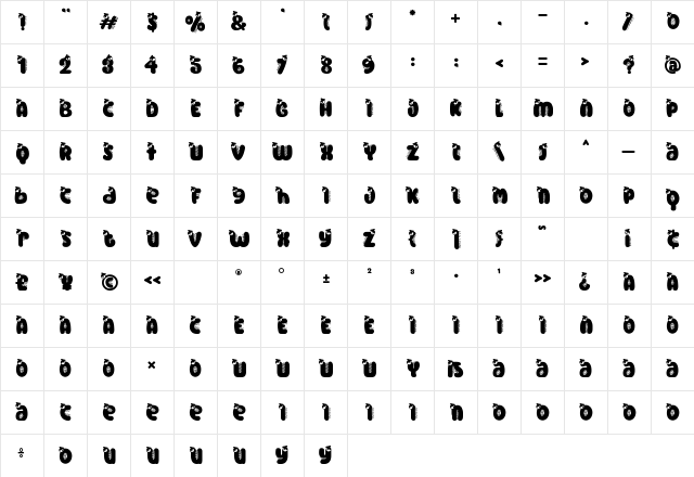Monster Mash Monster 2 Regular Character Map