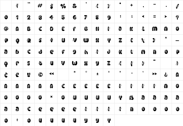 Monster Mash Monster 4 Regular Character Map