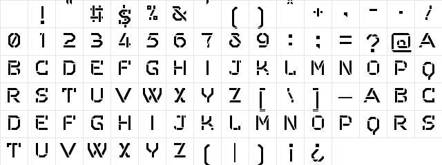 Odessa Regular Character Map