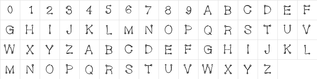 Oeillet Medium Character Map Oeillet Medium Character Map