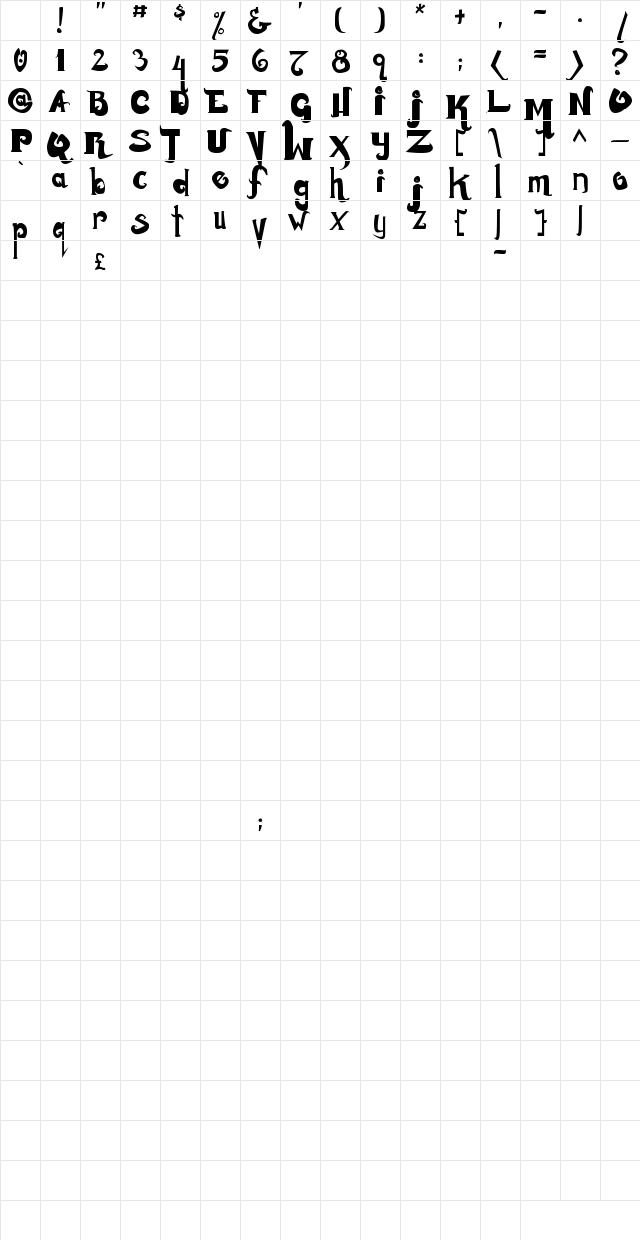 Monstur Regular Character Map
