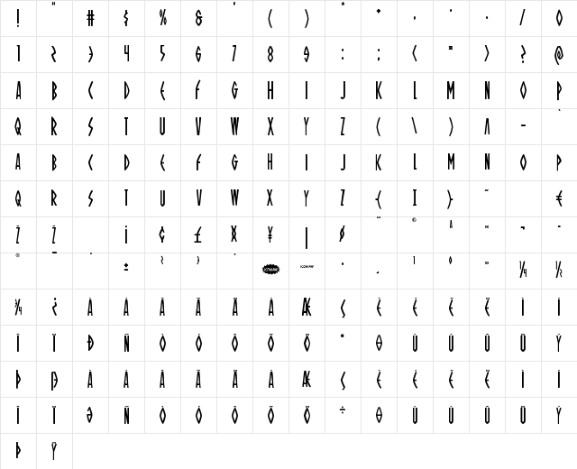 Oh Mighty Isis Condensed Condensed Character Map Oh Mighty Isis Condensed Condensed Character Map