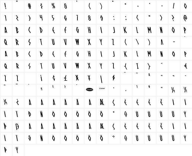Oh Mighty Isis Leftalic Italic Character Map Oh Mighty Isis Leftalic Italic Character Map