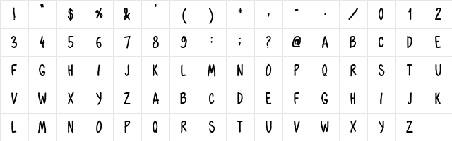 OhMaria Bold Character Map