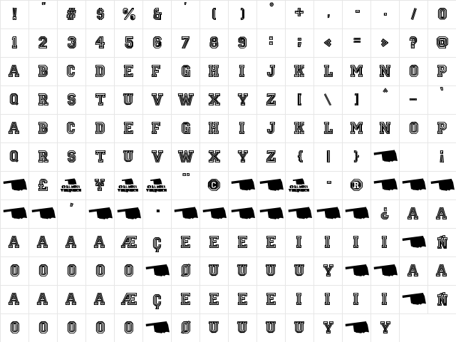 Oklahoma Regular Character Map