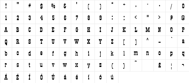 Old Town Extended Regular Character Map Old Town Extended Regular Character Map