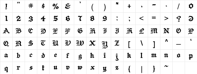 Old_English Regular Character Map