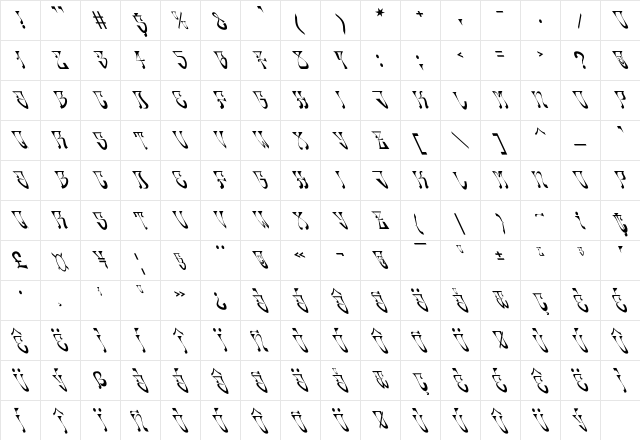 Oldskool Medium Character Map