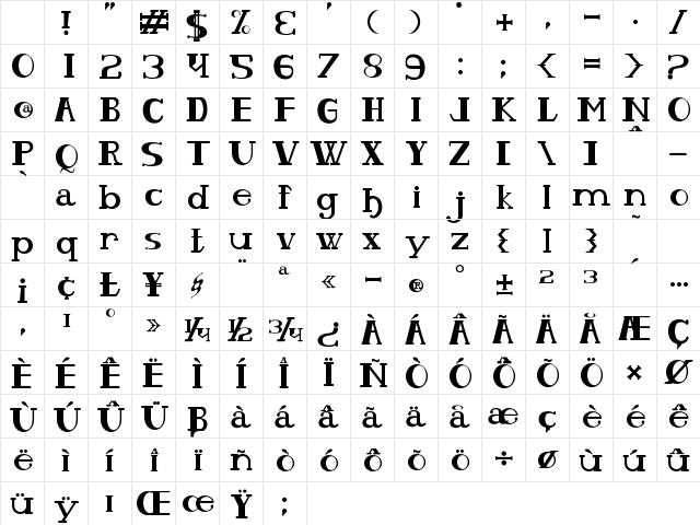 Olho De Peixe Regular Character Map Olho De Peixe Regular Character Map