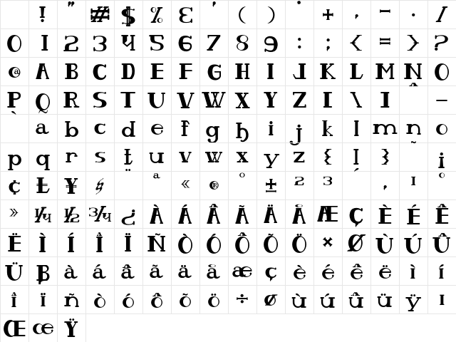 Olho De Peixe Regular Character Map Olho De Peixe Regular Character Map