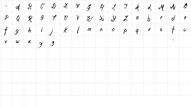 Oliver Richards Regular Character Map