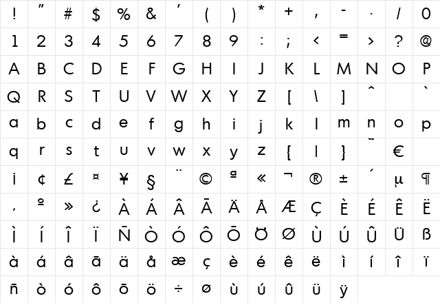 Montreal-Regular Regular Character Map Montreal-Regular Regular Character Map