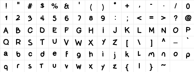 OlivessansPimientoBold Bold Character Map