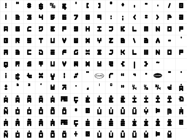 Omega-3 Condensed Condensed Character Map