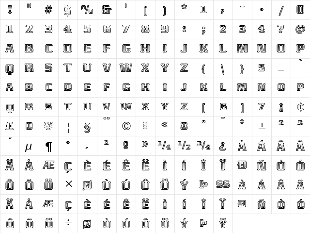 Abaton ITC Light Character Map Abaton ITC Light Character Map