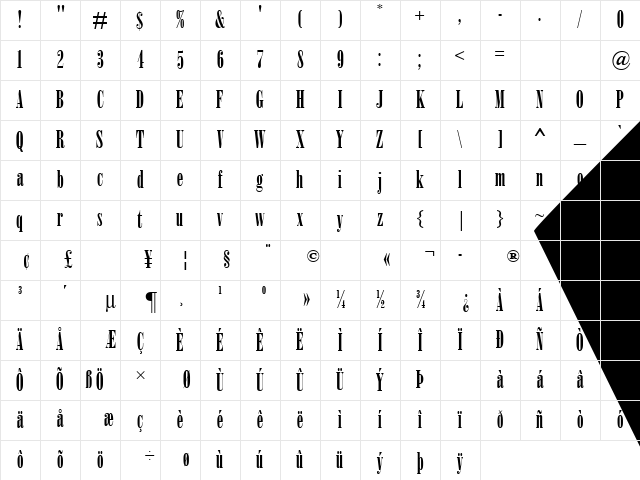 Onyx Regular Character Map Onyx Regular Character Map