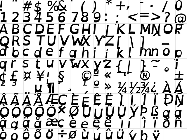 OpenDyslexicAlta Nerd Font Mono Bold Italic Character Map