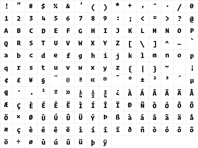 Operator Mono Bold Character Map Operator Mono Bold Character Map