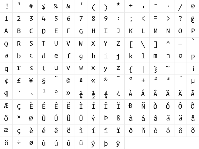 Operator Mono Book Character Map Operator Mono Book Character Map