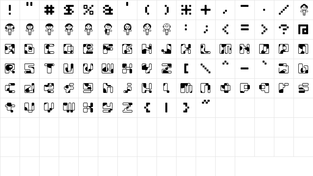 MOO GIRL Character Map