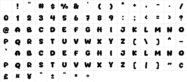 Moodcake Regular Character Map Moodcake Regular Character Map