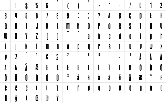 OPTIAuroraGroteskEight Regular Character Map OPTIAuroraGroteskEight Regular Character Map